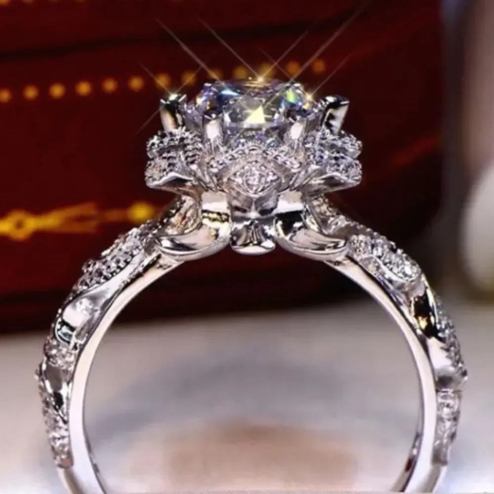 Elegant Lab Created Diamond Wedding Ring sz 6